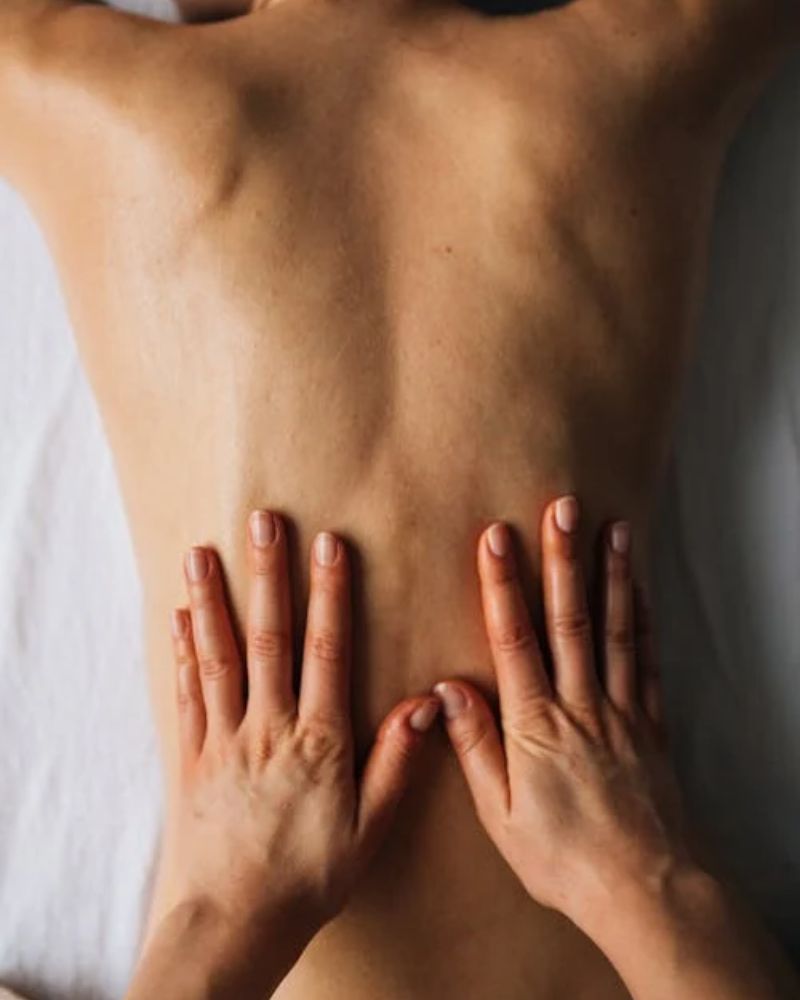 Back neck and shoulders massage in Llandudno at HUSH Therapies focusing on upper body tension