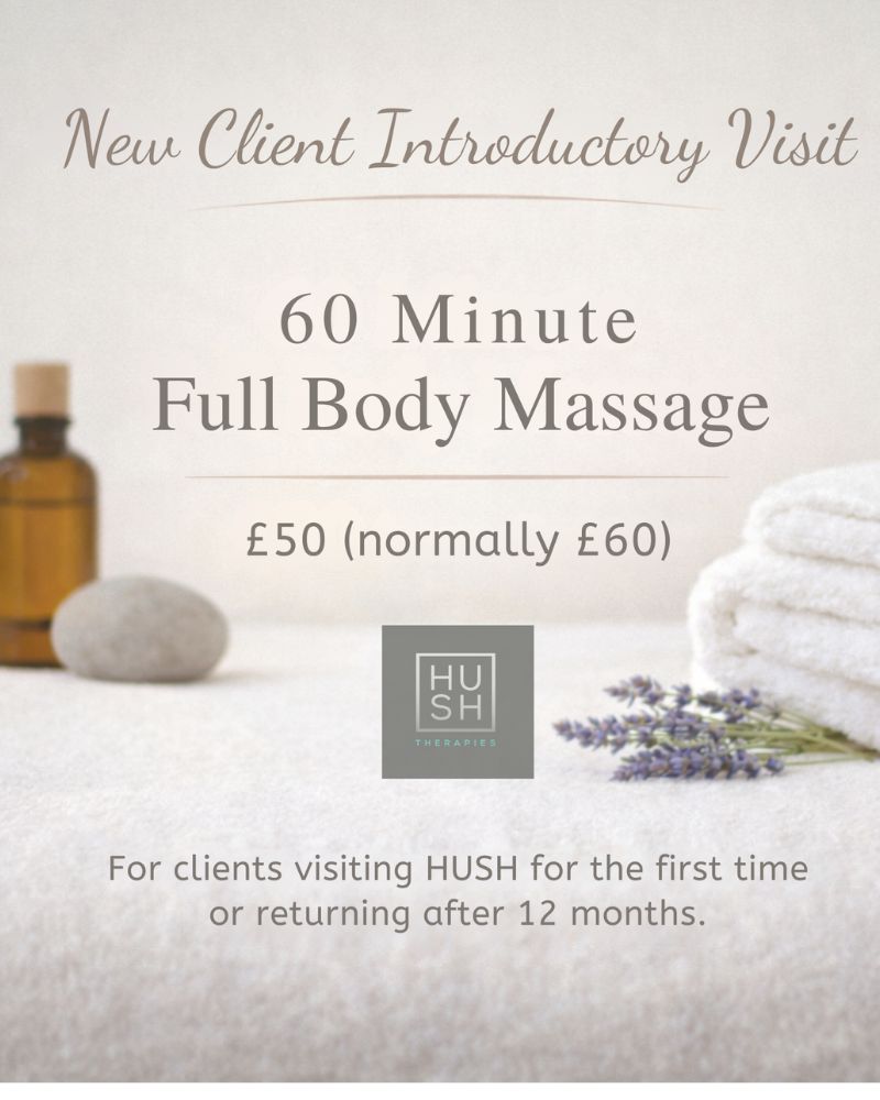 New client full body massage in Llandudno at HUSH Therapies offering a 60 minute Swedish style massage for first time or returning clients