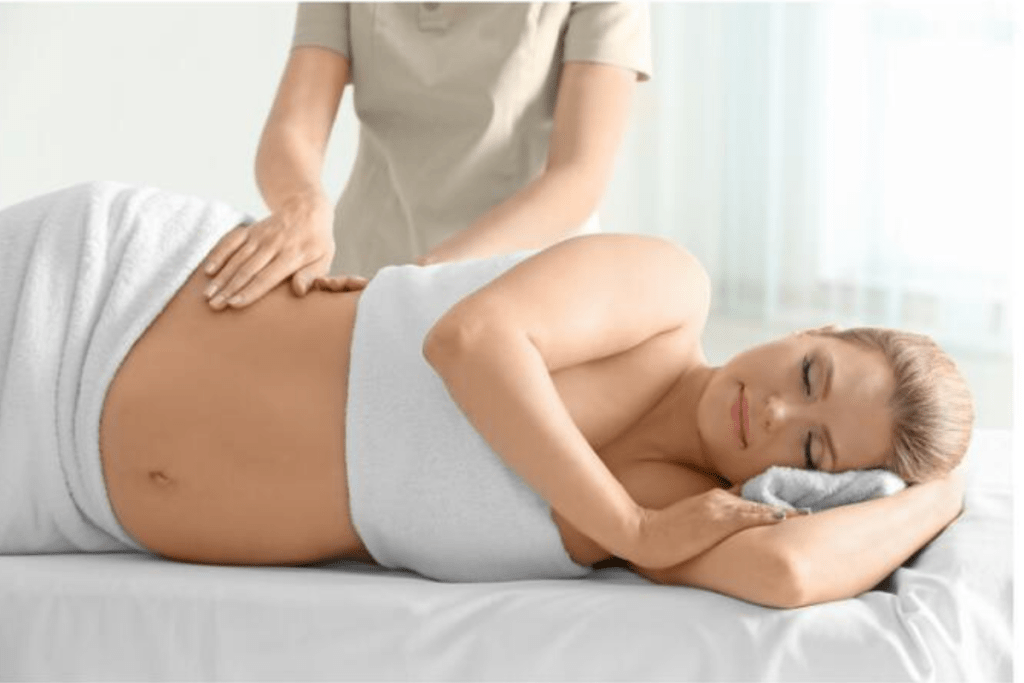Pregnancy massage treatment adapted for comfort at HUSH Therapies in Llandudno