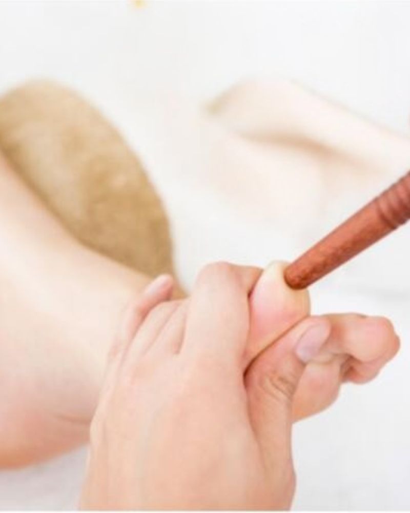 Thai foot massage in Llandudno at HUSH Therapies using pressure points and massage techniques on the feet and lower legs